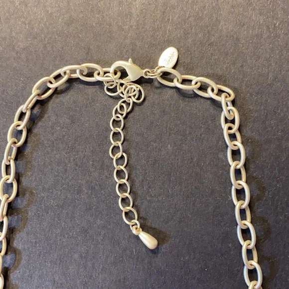 Lia Sophia Multicolored Chain Style Necklace w Beads Silver Tone Charms Vintage - Picture 4 of 7